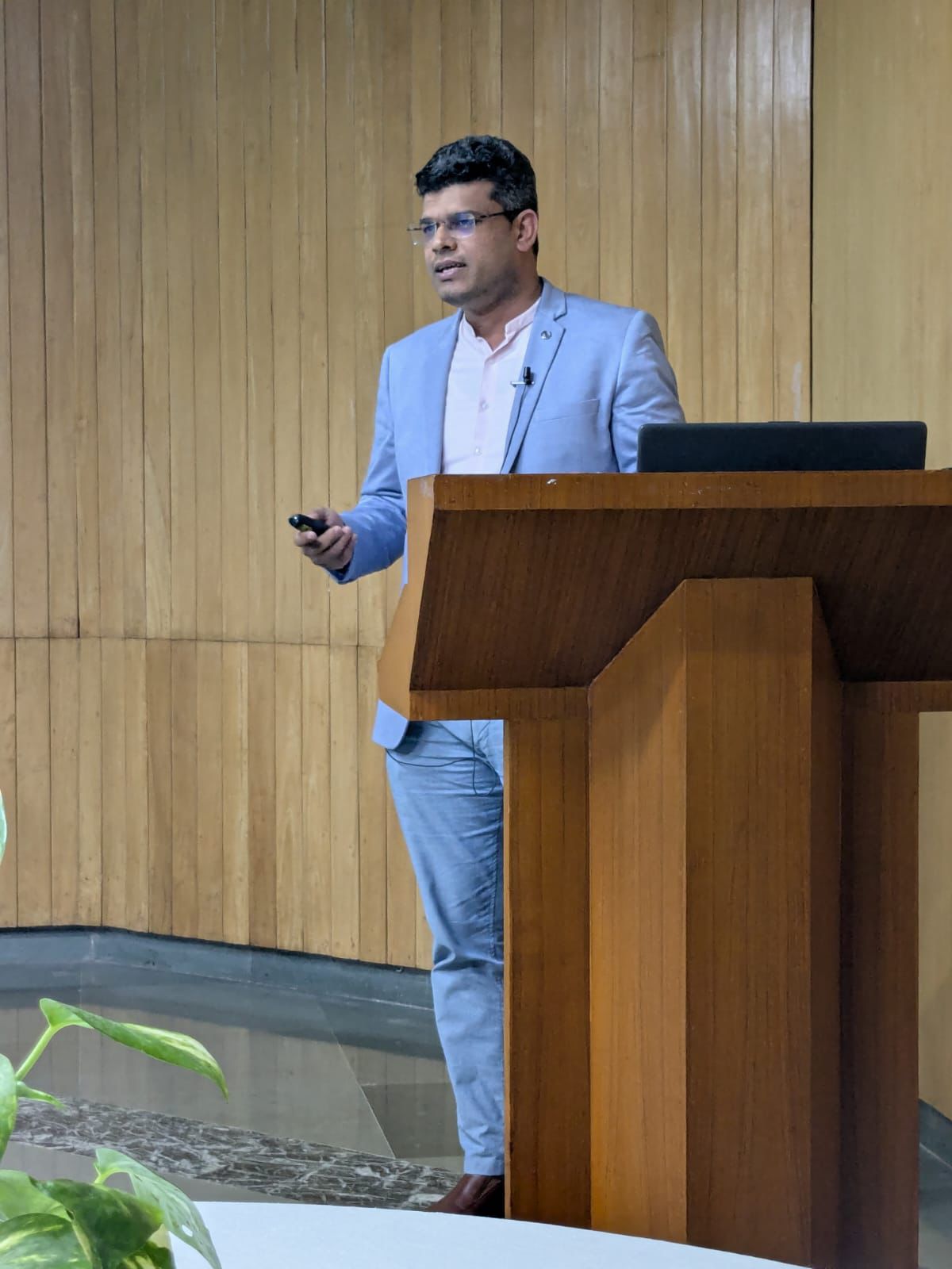 Dr. Jitender Jakhar — Consultant Psychiatrist delivering a lecture